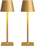Fizrice Rechargeable Table Lamp Cordless Battery Operated, Gold 2 Pack by Fizrice