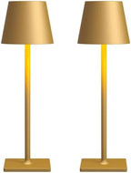 Fizrice Rechargeable Table Lamp Cordless Battery Operated, Gold 2 Pack by Fizrice