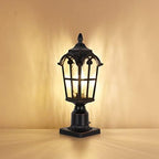 Hardwired 120V Dusk to Dawn Outdoor Post Light Black Roman, Waterproof Aluminum Pole Light Fixture with Pier Mount Base, Exterior Lamp Post Lantern Head with Clear Glass for Garden Yard Patio Pathway - Image 4