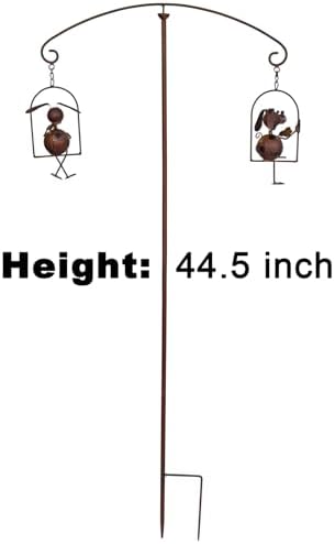 Lovely Iron Puppies Garden Balancing Stakes 44.5" High, Animals Play Seesaw Decorative Metal Yard Balancer Art, Present to Dog Lovers as Outdoor Lawn Decoration Sculpture - Image 4