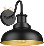 Dusk to Dawn Outdoor Barn Light, Farmhouse Outdoor Wall Sconce, Rustic Exterior Wall Mount Light, Vintage Outside Lighting Fixture Industrial Black Lantern for Porch Garage Shed,1 Pack by Diyel