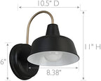 Design House Mason Farmhouse Gooseneck Barn Light, Outdoor Exterior Porch or Patio Wall Light Fixture, Black and Gold, 8 Inch Diameter, 1-Pack, 588285 - Image 4