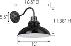 Design House 588566-GBG Hamilton Industrial Farmhouse 1-Light Indoor/Outdoor Wall Mount 12-Inch Light with Metal Shade for Porch Entryway Kitchen, Gloss Black and Galvanized - Image 4