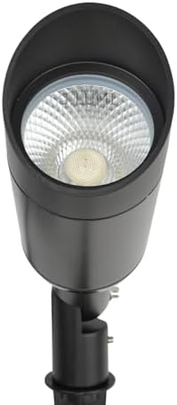 15W Outdoor LED Spotlight with Stake, Plug-in 120V, IP65 Waterproof, 5000K Daylight, 1350 Lumens, 60° Beam, 4-ft Cord, Flag, Tree, Garden, Landscape Light by JAYLUMI