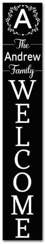FemiaD Personalized Family Name Wood Sign Custom Last Name Welcome Porch Sign Vertical Hanging Signs for Standing Front Porch Decor Rustic Wall Decor Farmhouse Door Holiday Decorations by Unknown