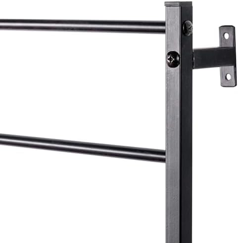 MyGift 4 Foot Tall Modern Matte Black Metal Wall Mounted Horizontal Bars Trellis, Outdoor Hanging Support Frame for Climbing Garden Plants and Crawling Vines, Set of 2 - Image 7