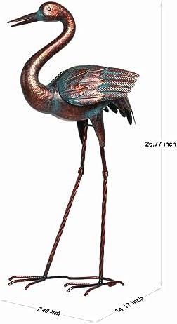 Natelf Garden Crane Statues Outdoor Patina Heron Decoy Yard Sculptures - Image 5