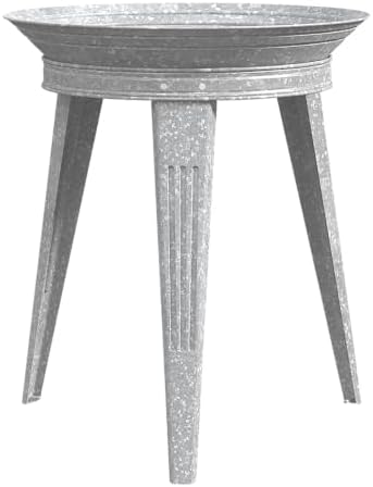 Panacea Galvanized Metal Outdoor Bird Bath, 2 Inch Bird Bath Bowl and 3 Legged Bird Bath Stand for Patio and Deck, Vintage Backyard Accessories, Gray by Panacea