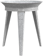 Panacea Galvanized Metal Outdoor Bird Bath, 2 Inch Bird Bath Bowl and 3 Legged Bird Bath Stand for Patio and Deck, Vintage Backyard Accessories, Gray by Panacea
