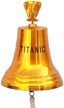 Hampton Nautical BL-2019-13-T Brass Plated Titanic Ship's Bell 18" - Nautical Decor - Nautical Home Decoration by Handcrafted+Model+Ships