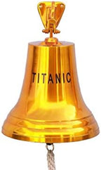 Hampton Nautical BL-2019-13-T Brass Plated Titanic Ship's Bell 18" - Nautical Decor - Nautical Home Decoration by Handcrafted+Model+Ships
