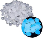200pcs Glow in The Dark Pebbles - Luminous Resin Stones for Garden Paths Landscape Potted Plants and Aquarium Decor(White) by Unknown