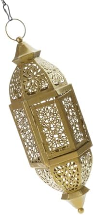 Moroccans Iron Candle Holders Hanging Lantern with Intricate Cutout Design for Romantics Home Decors and Outdoor Use by Unknown