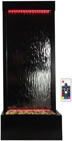 Alpine Corporation 48" Mirror Waterfall Fountain, LED Lights by Unknown