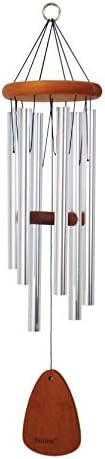Festival 30-inch Redwood Wind Chime w/Customization in Silver by Wind River for Patio, Backyard, Garden, and Outdoor décor. Made in the USA by FestivalWindchimes