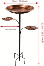Freestanding Metal Bird Bath, Stake with 30cm Bowl, Feeders for Flower Beds and Outdoor Areas(Copper Color) - Image 2