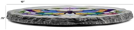 Magnolia Garden 10-Inch Multi-Color Butterfly Stepping Stone - Faux Stained Glass Insect Garden Stone, Weather-Resistant Resin Pathway Accent, Floral Vine Outdoor Yard Decor & Walkway Plaque - Image 2