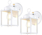 Outdoor Wall Light Fixture, Metal Glass, White, 2 Pack by KumtinSmart