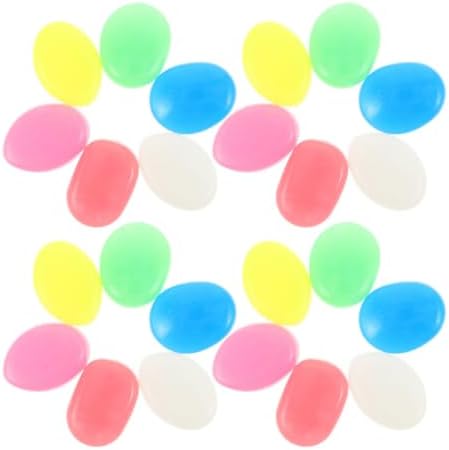 Pebbles Resin Ornament and Glow in Dark 55pcs for Aquarium Garden by FELTECHELECTR