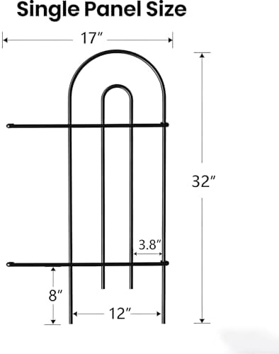 32in(H)×50ft(L) Black Decorative Garden Border Fence Total 35 Panels No Dig Metal Folding Fence Garden Edging Border Fence for Animal Barrier Fencing Flower Bed Yard Patio - Image 2