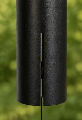 Carson 36" Black Cylinder Wind Chime – Deep Tone Outdoor Wind Chime with Adjustable Striker, Powder-Coated Steel Hanging Chime for Patio, Porch, Garden & Memorial Decor - Image 3