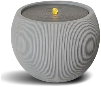 Modern Resin Water Fountain Natural Stone Look, LED Light, Indoor Outdoor Backyard Balcony Patio Garden Deck Decor, Relaxing Zen Spa Water Sound (Large - 21") by Unknown