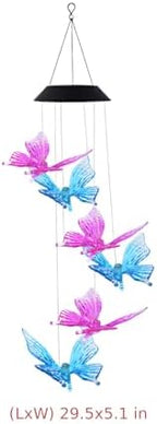 Solar Butterfly Wind Chimes, Pink & Blue Color Changing LED Mobile, Waterproof Solar Powered Wind Chimes Lights, Butterfly Decor for Outdoor Patio, Yard, Garden, Unique - Image 2