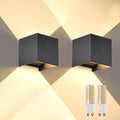 2 Pcs G9 Outdoor Wall Lights Exterior/Interior Wall Sconces Up and Down Lights IP65 Waterproof Modern Outdoor Lighting Square Aluminum Black 3000K Warm Lights Replaceable bulb, Adjustable Light Angle by MilleLucciole