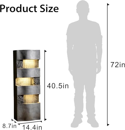 Sunlinua 40H Modern Indoor/Outdoor Water Fountain with 4 Tiers - Image 3