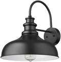 Bestshared Outdoor Farmhouse Barn Lights, Medium Outdoor Wall Barn Lighting,11.5” Dome Industrial Wall Sconces, Exterior Wall Lighting Fixture, Porch Wall Lantern (1Pack, Black+White) by bestshared