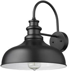 Bestshared Outdoor Farmhouse Barn Lights, Medium Outdoor Wall Barn Lighting,11.5” Dome Industrial Wall Sconces, Exterior Wall Lighting Fixture, Porch Wall Lantern (1Pack, Black+White) by bestshared