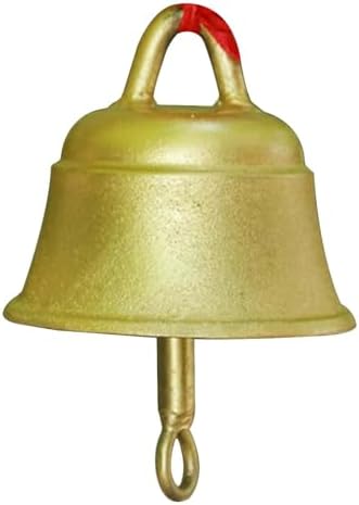 GTPBAO Antique Golden Cast Iron Door Bell, Large Service Bells for Homes Kitchen Grocery Patio, Weatherproof Dinner Bell(Bell 12.5cm/4.9in) - Image 3