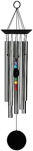 Woodstock Chimes Signature Collection, Woodstock Chakra Chime, Large (24'') Black, Eastern Energies Wind Chimes for Outdoor, Patio, Home or Garden Décor (CC7L) by WoodstockChimes