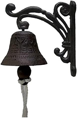 2X Outdoor Dinner Bells Cast Iron Bracket Mounts Bell Indoor E Outdoor Wall Decor, 3, As Described by Fonowx