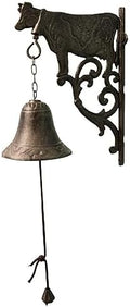 BestgiftEver Rustic Cast Iron Wall Bell, Embossed Cow Accent by BestGiftEver