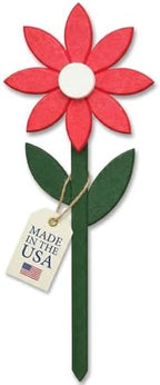 Peaceful Classics Poly Flower Garden Stake, Amish Made, Outdoor Decor, Red by PeacefulValley