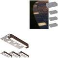 LEONLITE 4-Pack 7 Inch LED Hardscape Lighting, 12-24V AC/DC, 3W/4W/5W Dimmable, 2700K Soft White Bundle 4-Pack 5CCT LED Paver Light 4 x 8 Inch for Pavers, 12-24V Low Voltage, Waterproof IP67 by LEONLITE