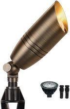 Solid Brass Outdoor Landscape Spotlight with 5W 2700K MR16 Bulb,1 Pack by PARTPHONER