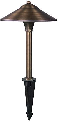 VOLT Max Spread 12V Brass Mini Path Light (15" Tall, 9" Shade), Bronze - Image 2