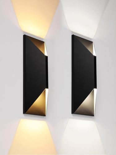 LEONLITE 2-Pack Dimmable LED Up Down Wall Light, 100-277V, CRI 90+, 5CCT by LEONLITE