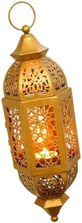 ordinarYone Moroccans Iron Candle Holders Hanging Candle Lamp With Intricate Cutout Design For Romantics Home Decors and Outdoor Use by Unknown