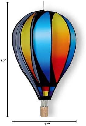 Hot Air Balloon Hanging Garden Spinner 26" - Vibrant Sunset Gradient Design, Weather-Resistant Outdoor Decor, Durable & Lightweight for Patios, Yards, and Gardens - Eye-Catching Wind Spinner - Image 7