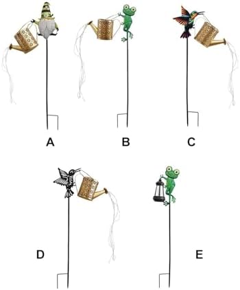 Whimsical Solar Garden Lights - Fairy Watering Can Design for in Elf/Hummingbird/Frog Shapes Patio, Yard, and Christmas Decor(Style C) - Image 2