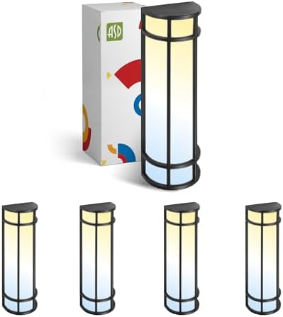 ASD 18" LED Outdoor Wall Light 4 Pack | Half Cylinder 3CCT, Porch | Black by ASDLightingCorporation