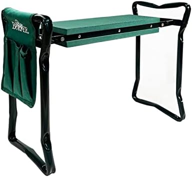 Burpee Multi-Function Garden Kneeler Seat with Padded Cushion and Detachable Tool Bag, Versatile Garden Stool with Foldable Frame, Ideal for Outdoor Gardening Enthusiasts (Green) by Burpee