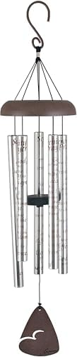 Carson Serenity Prayer Sonnet Wind Chime, Silver Anodized Aluminum by Carson