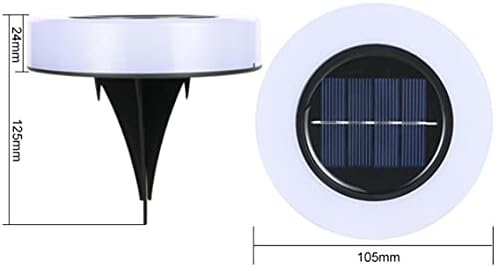 Solar Ground Lights Outdoor 8 LED Solar Powered Disk Lights Round Shape Outdoor in-Ground Lights Outdoor Landscape Lighting for Yard Patio Deck Driveway Walkway Pathway,Frosted Cover (Warm White) - Image 2