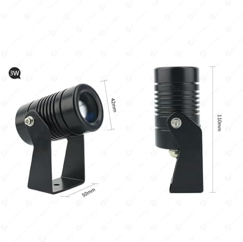 2PCS Led Beam Light - Rotation Spotligh, 24V/85-265V LED Beam Spotlight, Outdoor Building Exterior Wall Projector Lights, IP67 Waterproof Narrow Beam Spot Light (Color : Blue, Size : 5W(24V)) - Image 2