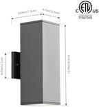 mirrea 14" Modern Outdoor Porch Light in 2 Lights, Matte Gray, 2 Pack - Image 2