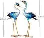 Shorayn Metal Crane Garden Statue, Garden Sculptures & Statues, Crane Ornaments Yard Art for Backyard Patio Lawn Decorations (Blue) - Image 2